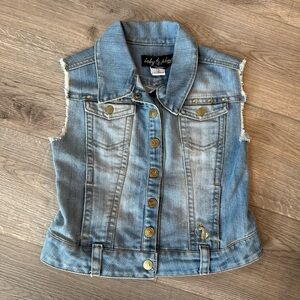 Baby Phat Girlz Denim Sleeveless Vest with Gold Details size M